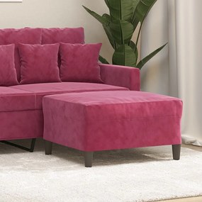 Poggiapiedi Rosso Vino 70x55x41 Cm İn Velluto /
