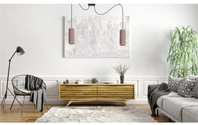 Lampadario a sospensione AVALO 2xE27/60W/230V rosa/rame