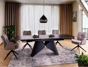 Tavolo Armando estensibile in ceramica – nero opaco / struttura nero opaco – 160/240x90x75 cm