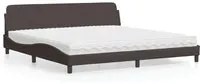 Letto con Materasso Marrone Scuro 200x200 cm in Tessuto 3208467