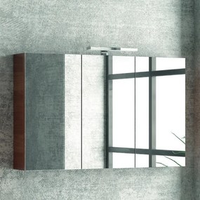 Composizione mobili bagno 100cm installazione sospesa mobile, specchio e colonna TOD-100A - KAMALU