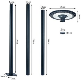 Brilagi - Lampione LED URBANSPARK 120W 230V antracite IP65