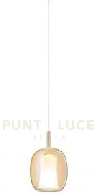 Vetro thelma 3 ambra d.19cm h.31cm 1 luce attacco e27 base d'attacc...