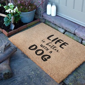 Zerbino in fibre di cocco 40x60 cm Life Is Better With a Dog – Artsy Doormats
