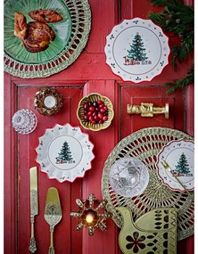 Piatto da portata rosso/color crema in ceramica a tema natalizio ø 20 cm Naive – Bloomingville