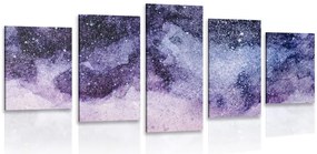 Quadri 5 pezzi – Astrazione del cielo notturno