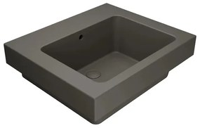 Lavabo a incasso e d'appoggio rettangolare vasca centrale Alaqua L 60 x H 25 x P 21 cm in ceramica beige opaco