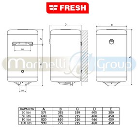 Scaldabagno elettrico scalda acqua boiler scaldino lt 80 litri verticale