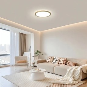 Brilagi - Lampada da bagno ULTRA SLIM a LED 12W/230V Ø 22,5 cm dorata IP54