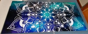 Quadri 5 pezzi – Mandala moderna con motivo orientale