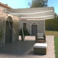 Tenda Automatica con Sensore Vento e LED 600x350 cm Crema 3069692