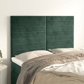 Testiere 4 pz verde scuro 72x5x78/88 cm in velluto