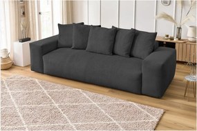 Divano grigio con rivestimento in velluto a coste 280 cm Voltaire – Bobochic Paris