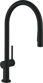 Rubinetto da cucina con doccetta a collo di cigno Talis M54 nero verniciato satinato HANSGROHE