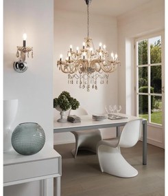 Lampadario Neoclassico Basilano beige cognac 18xE14 Max 40W ø100cm EGLO
