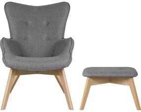 Poltrona con poggiapiedi grigia Niko – Ropez