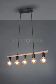 Einar sospensione barra metallo rivestita con corda 5 luci attacco ...