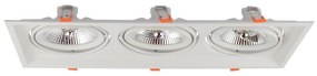 Faro da Incasso Orientabile Bianco - 3 lampade AR111 Foro 460x160mm