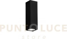 Plafoniera fluke quadrata nera 1 luce attacco gu10 6x6x20cm