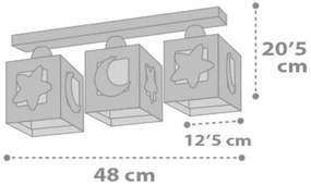 Dalber 63233NE - Plafoniera per bambini MOONLIGHT 3xE27/60W/230V