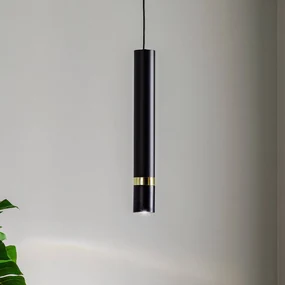 Eko-Light Lampada a sospensione Joker, nero/oro, 1 luce