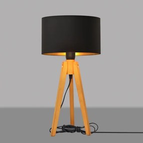 Lampada da tavolo ALBA 1xE27/15W/230V nero/oro/quercia