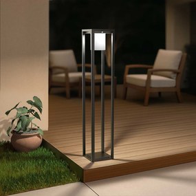 Paletto Lanterna Solare 80cm Nero con Sensore + Picchetto Colore Bianco Naturale 4.000K