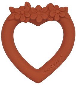 A Little Lovely Company - anello dentizione in gomma naturale - cuore terracotta