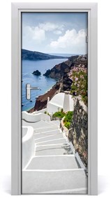 Poster adesivo per porta Santorini Grecia 75x205 cm