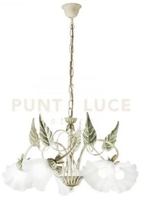 Lampadario isotta avorio 5 luci attacco e14 62x100cm in metallo con...