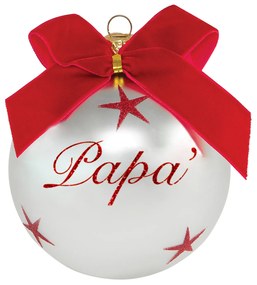 Pallina di Natale con scritta papà 10 cm