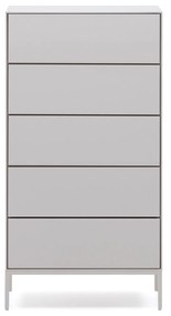 Kave Home - Cassettiera Vedrana 5 cassetti DM laccata bianca 60 x 114 cm