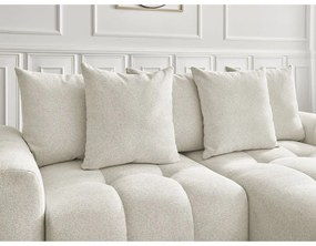 Divano angolare bianco allungabile/con contenitore (con penisola a destra/con chaise lounge) con rivestimento in ciniglia Roxelane – Bobochic Paris