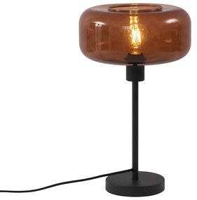 Lampada da Tavolo Retrò Nera con Vetro Bronzo - Bizle