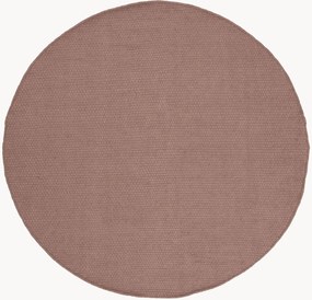 Tappeto rotondo in lana a pelo corto tessuto a mano Oksa