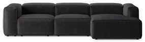 Divano angolare grigio scuro (con penisola a destra/con chaise lounge) con rivestimento in velluto a coste Bergamo – Cosmopolitan Design