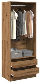 Armadio Rovere Artigianale 80x50x200 Cm İn Legno Multistrato /