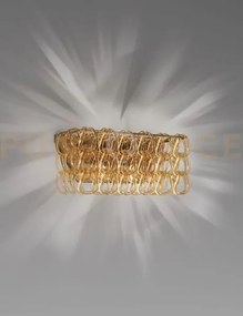 Giogali applique a parete 2 cristallo ambra e bronzo opaco 2 luci a...