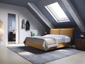 Cloe letto imbottito con piedi in metallo sfoderabile in tessuto fiammato impermeabile T06