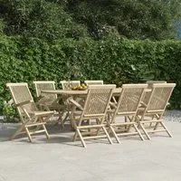 Sedie Giardino Pieghevoli 8pz Grigie 56x61x89 cm Massello Teak 3155072