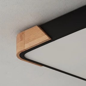 Brilagi - Lampada LED dimmerabile PILANA LED/48W/230V rovere/nero 42x42 cm + telecomando