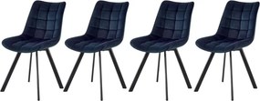 Set di 4 sedie K332 in velluto blu navy