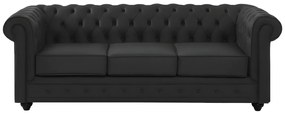 Divano 3 posti in Pelle di bufalo Nera - CHESTERFIELD