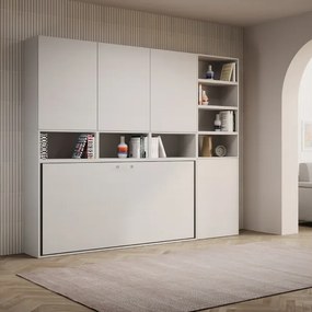 Letto NABOR singolo a scomparsa Bianco Frassino Composizione E