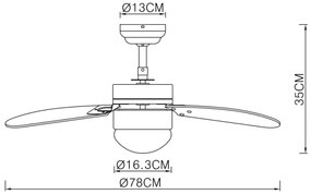 ZEVENTI - Ventilatore da soffitto FAMARA 1xE14/60W/230V bianco