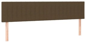 Testiera 2 pz marrone scuro 90x5x78/88 cm in tessuto