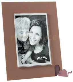 Portafoto topino grande mocha mousse ,viola ametista in ferro e pol...