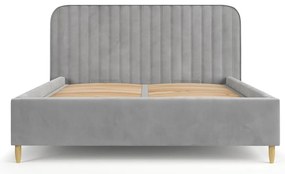 Letto matrimoniale imbottito grigio con spazio contenitivo e rete 180x200 cm Noto - Maison de Rêve