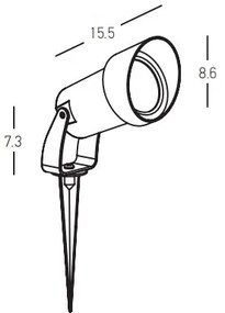 Zambelis E310 - Lampada da esterno 1xGU10/7W/230V IP54