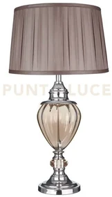 Lampada da tavolo greyson - urna in vetro ambrato e paralume plisse...